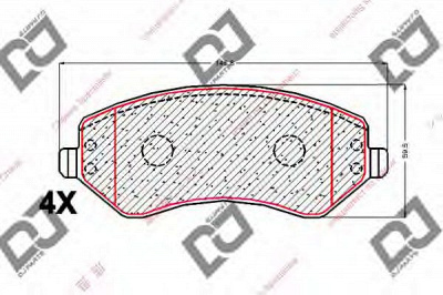 DJ PARTS bp2017 -  Комплект тормозных колодок, дисковый тормоз